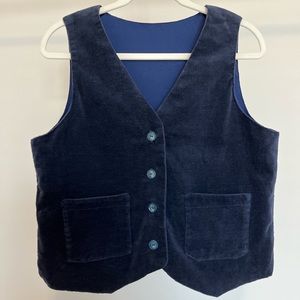 Vintage Corduroy Velvet Button Vest Size Large
